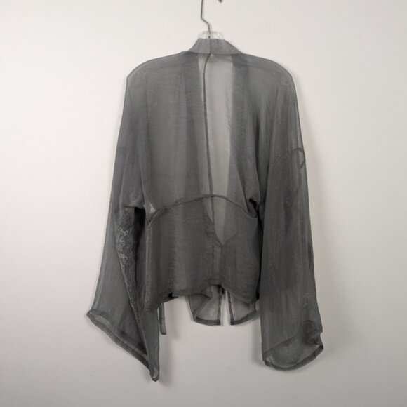 Ethereal Sheer Wrap Top with Kimono Sleeves, Medium - Picture 2 of 9